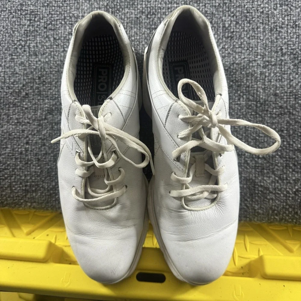 FootJoy Pro/SL Golf Shoes Mens Size 8.5 White Low Top 53804 Traction Athletic